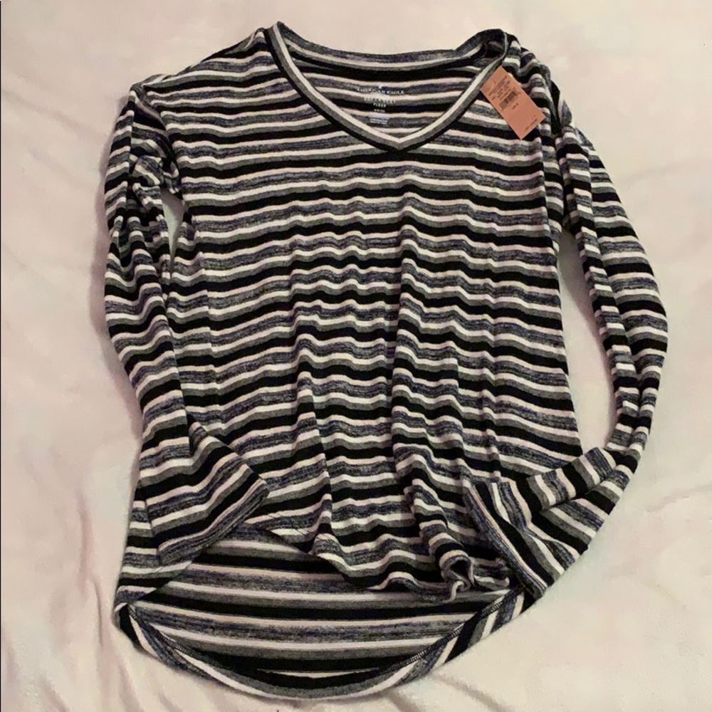 Striped long sleeve top